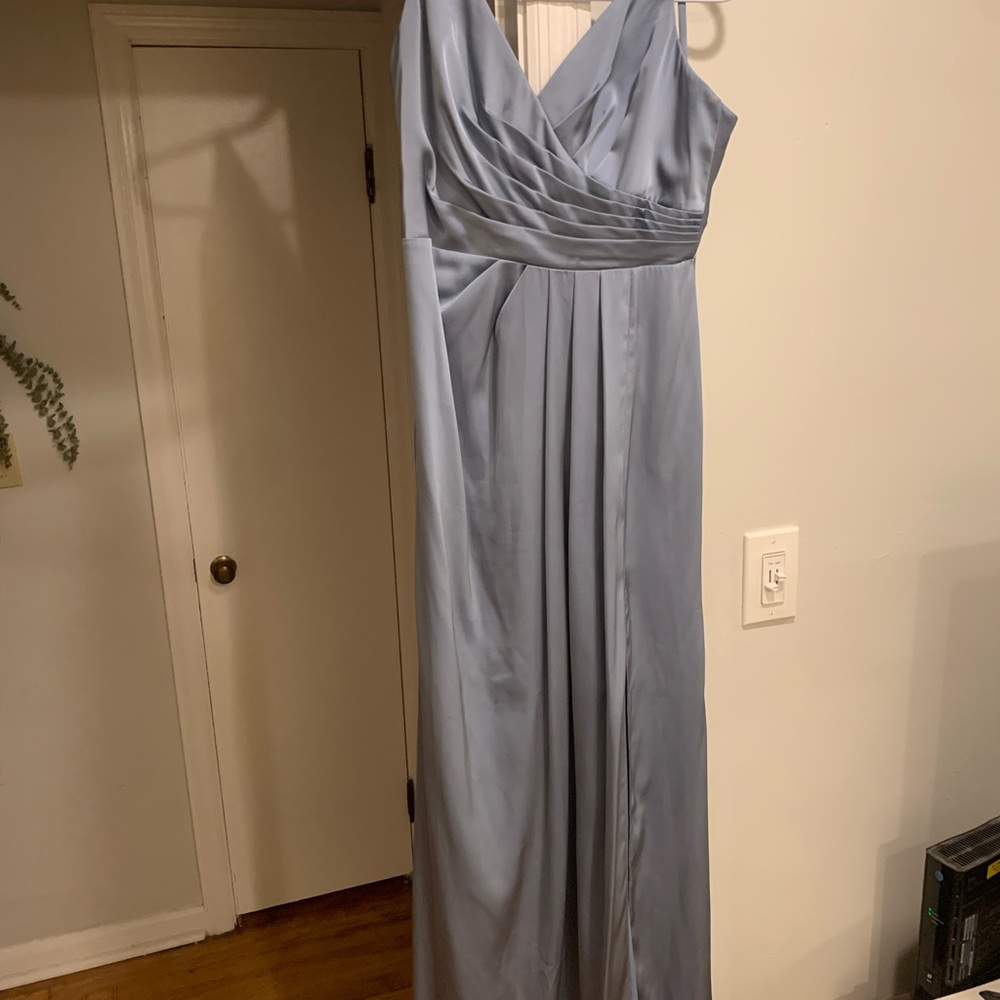 silk blue dress